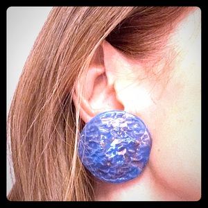 1990’s Vintage Blue gold earrings